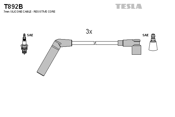 TESLA Sada zapaľovacích káblov T892B 1
