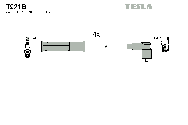 TESLA Sada zapaľovacích káblov T921B 1