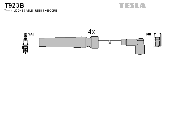 TESLA Sada zapaľovacích káblov T923B 1