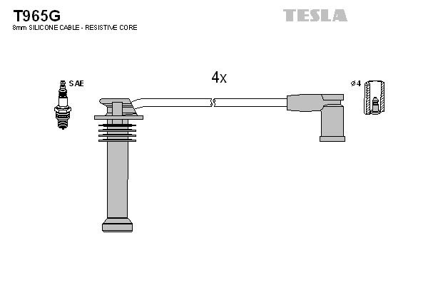 TESLA Sada zapaľovacích káblov T965G 1