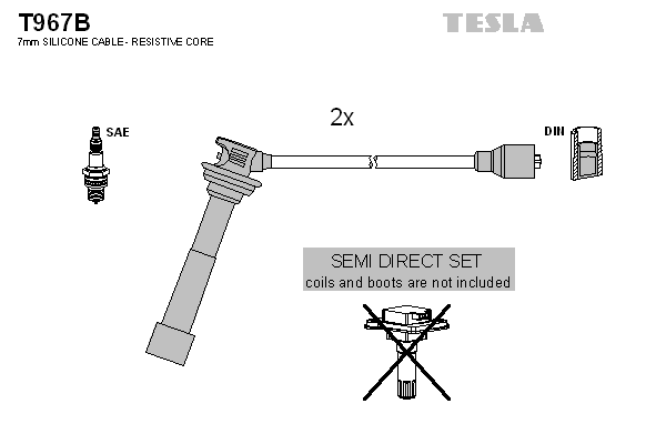TESLA Sada zapaľovacích káblov T967B 1
