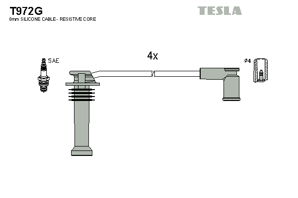 TESLA Sada zapaľovacích káblov T972G 1