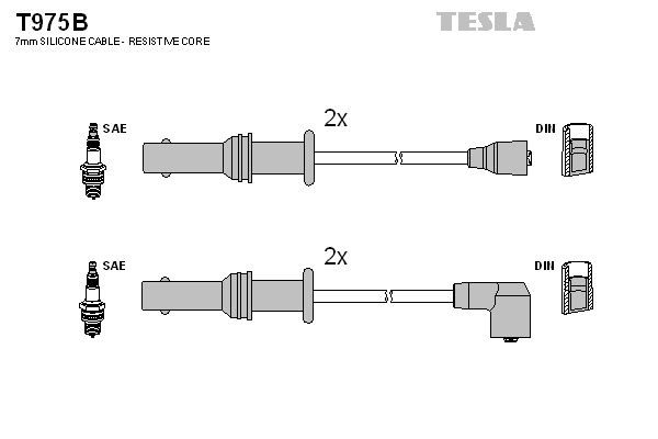 TESLA Sada zapaľovacích káblov T975B 1