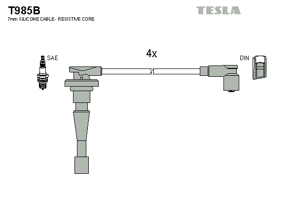 TESLA Sada zapaľovacích káblov T985B 1