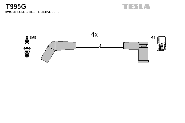 TESLA Sada zapaľovacích káblov T995G 1