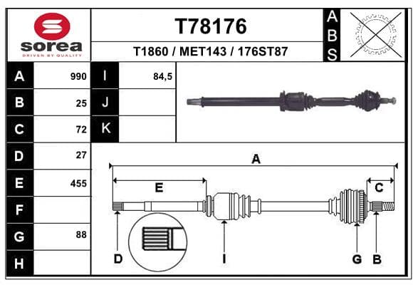 EAI Hnací hriadeľ T78176 1