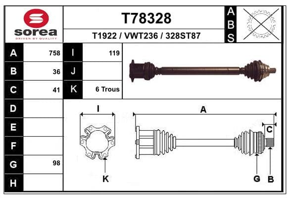 EAI Hnací hriadeľ T78328 1
