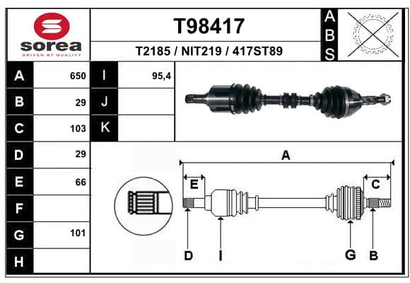 EAI Hnací hriadeľ T98417 1