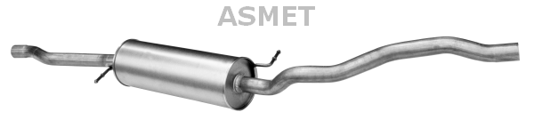ASMET Stredný tlmič výfuku 03098 1