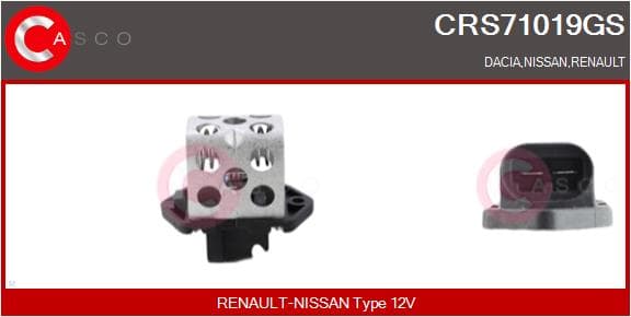 CASCO Predradný odpor elektromotora ventilátoru CRS71019GS 1