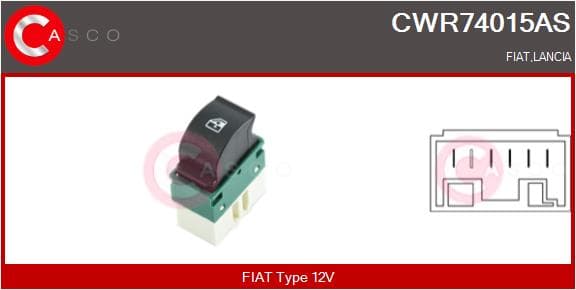 CASCO Spínač elektrického otvárania okien CWR74015AS 1