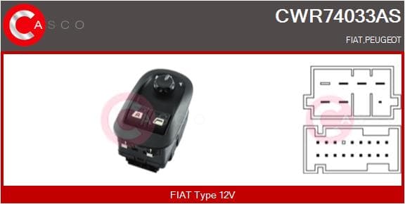 CASCO Spínač elektrického otvárania okien CWR74033AS 1