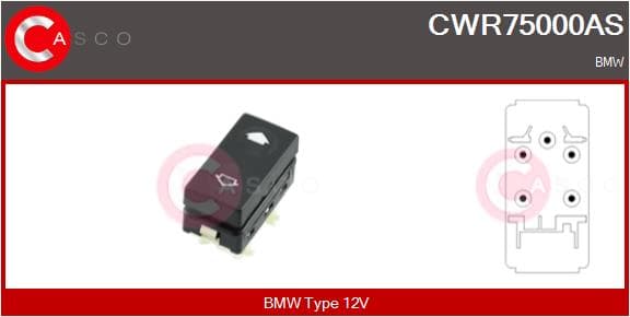 CASCO Spínač elektrického otvárania okien CWR75000AS 1