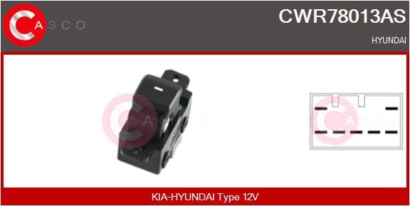CASCO Spínač elektrického otvárania okien CWR78013AS 1