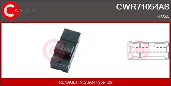 CASCO Spínač elektrického otvárania okien CWR71054AS 1
