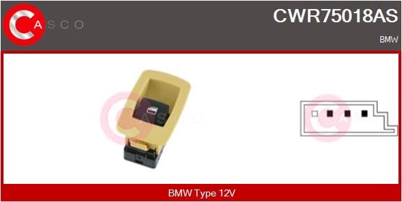 CASCO Spínač elektrického otvárania okien CWR75018AS 1