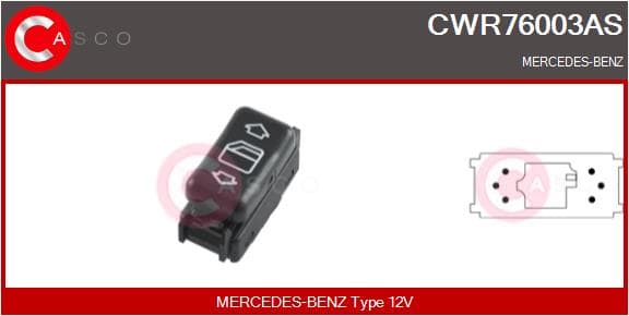 CASCO Spínač elektrického otvárania okien CWR76003AS 1