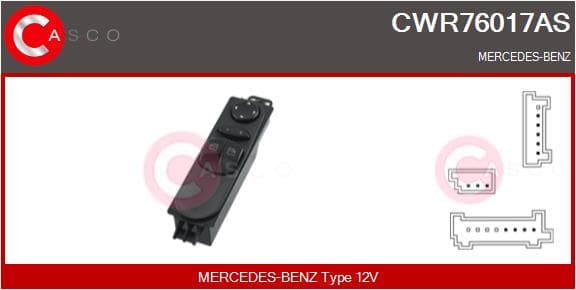 CASCO Spínač elektrického otvárania okien CWR76017AS 1