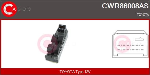 CASCO Spínač elektrického otvárania okien CWR86008AS 1