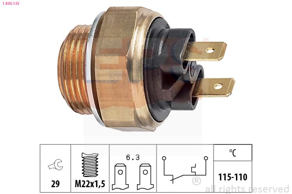 EPS Teplotný spínač ventilátora chladenia 1.850.135 1
