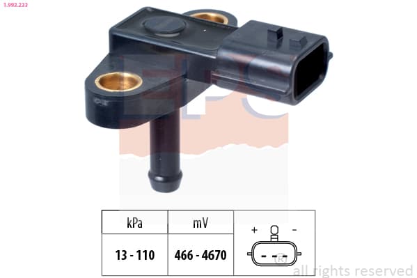 EPS Snímač tlaku výfukových plynov 1.993.233 1