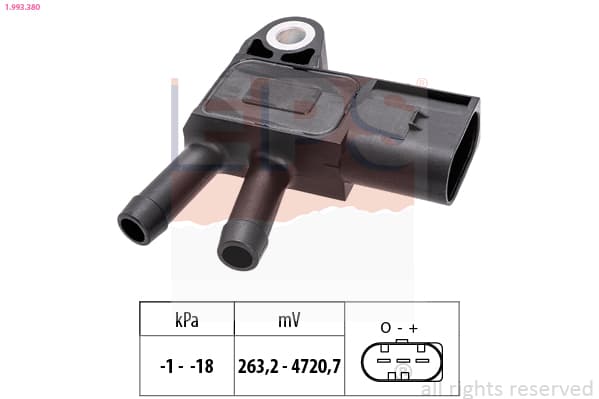 EPS Snímač tlaku výfukových plynov 1.993.380 1