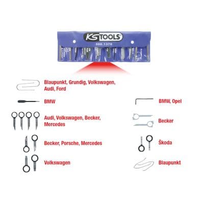 KS TOOLS Sada náradí na montáž/demontáž rádia 5001370 1