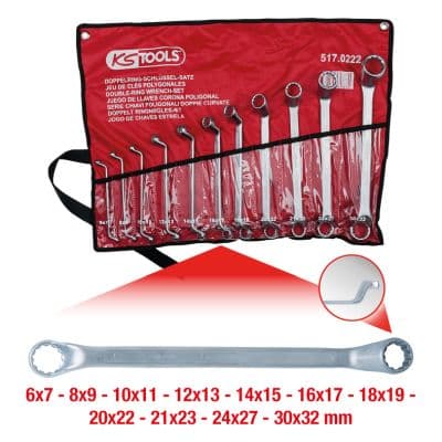 KS TOOLS Sada dvojitých očkových kľúčov 517.0222 1
