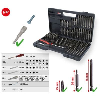 KS TOOLS Sada, skrutkovac-nadstavec(Bits) 911.2008 1