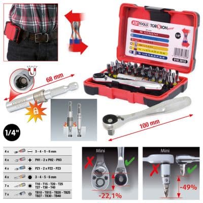 KS TOOLS Sada, skrutkovac-nadstavec(Bits) 9183010 1
