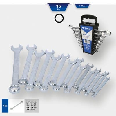 KS TOOLS Sada očkových a vidlicových kľúčov BT011015 1