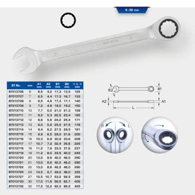 KS TOOLS Račňový - očkový kľúč BT013732 1