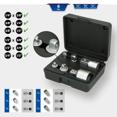 KS TOOLS Sada zväčžovacích-/zmenžovací ch adaptérov, račňa BT024006 1