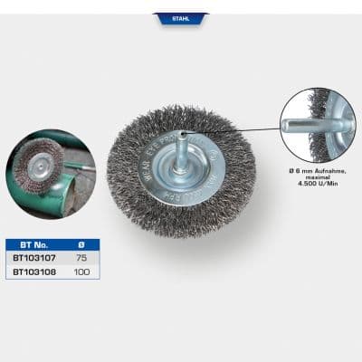 KS TOOLS Kotúčová kefa, Vŕtačka BT103107 1