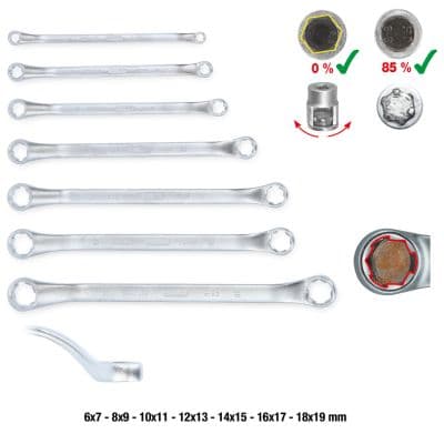 KS TOOLS Sada dvojitých očkových kľúčov 517.1555 1