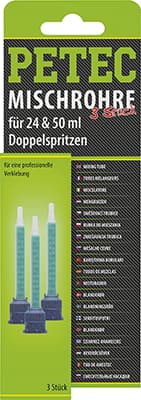 3 ks zmiešavacích trubičiek pre zdvojené striekačky / kartuše 24 ml / 50 ml PETEC 98603 98603 1