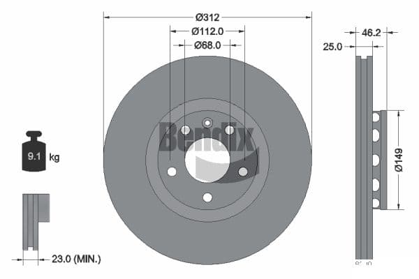 BND Brzdový kotúč BDS1239HC 1