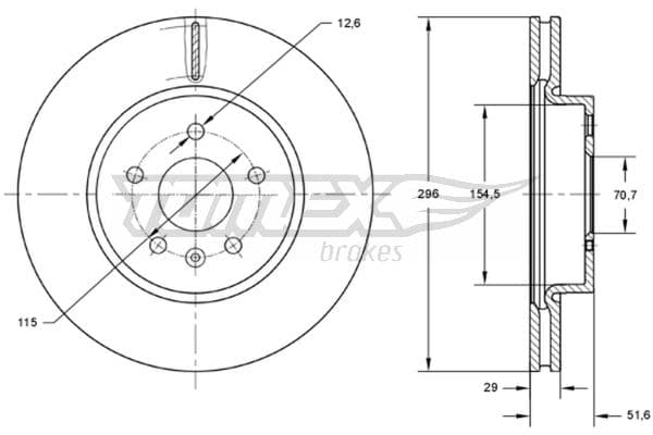 TOMEX Brzdový kotúč TX 73-69 1