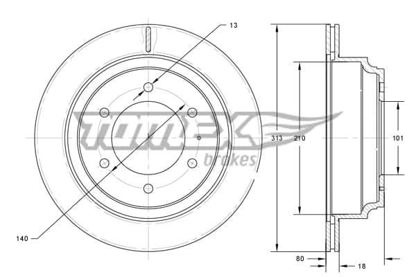 TOMEX Brzdový kotúč TX 73-70 1