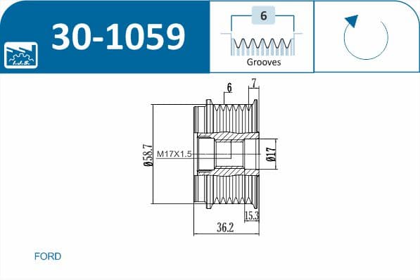 IJS GROUP Voľnobežka alternátora 30-1059 1