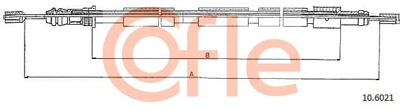 COFLE Ťažné lanko parkovacej brzdy 10.6021-D 1