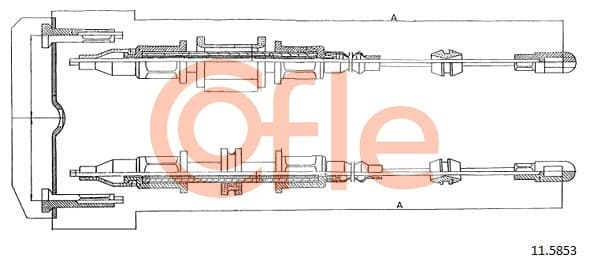 COFLE Ťažné lanko parkovacej brzdy 11.5853-D 1