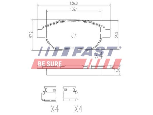 FAST Sada brzdových platničiek kotúčovej brzdy FT29156 1