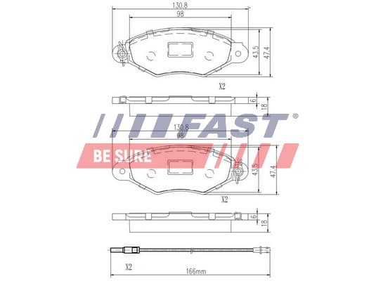 FAST Sada brzdových platničiek kotúčovej brzdy FT29532 1
