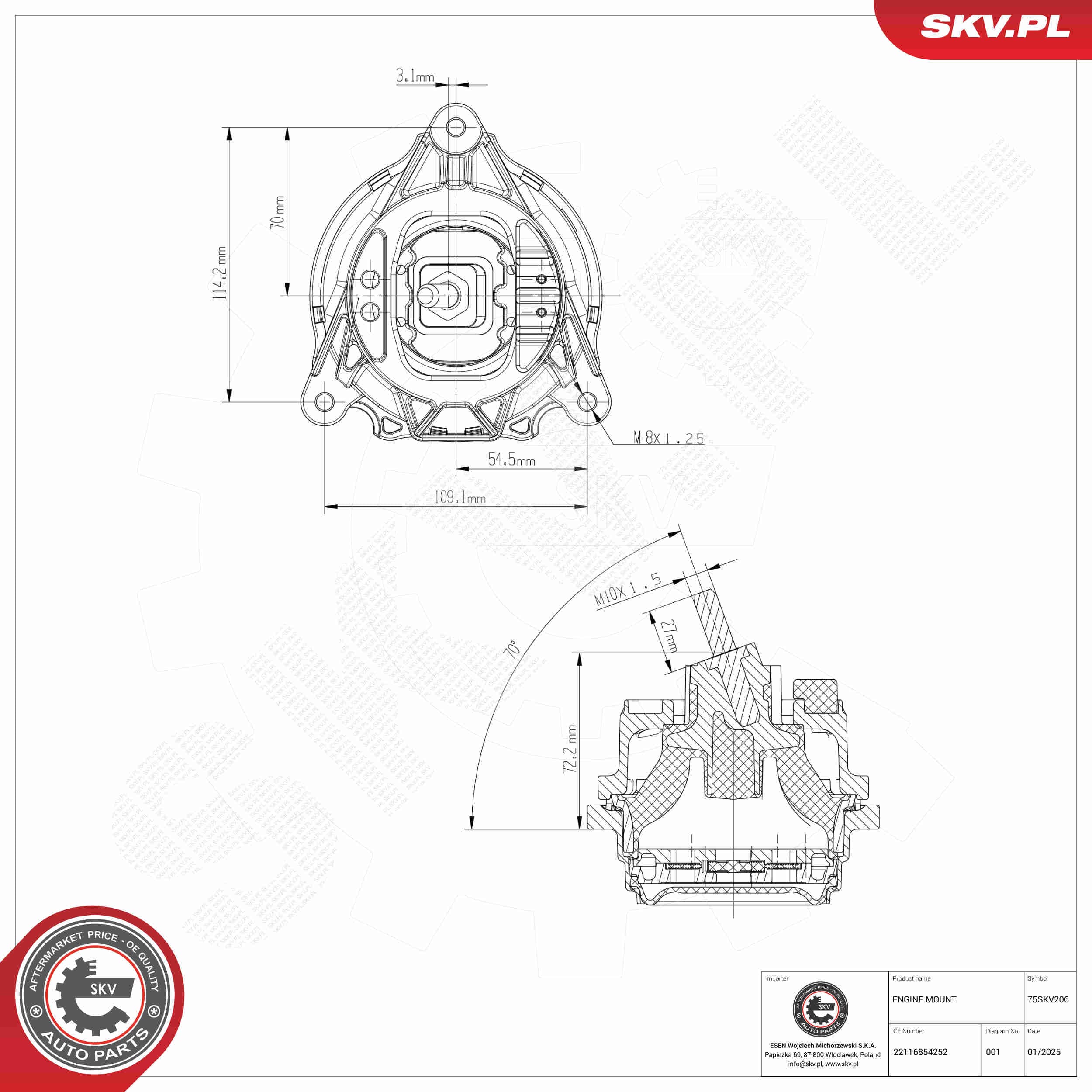 SKV Uloženie motora 75SKV206 1