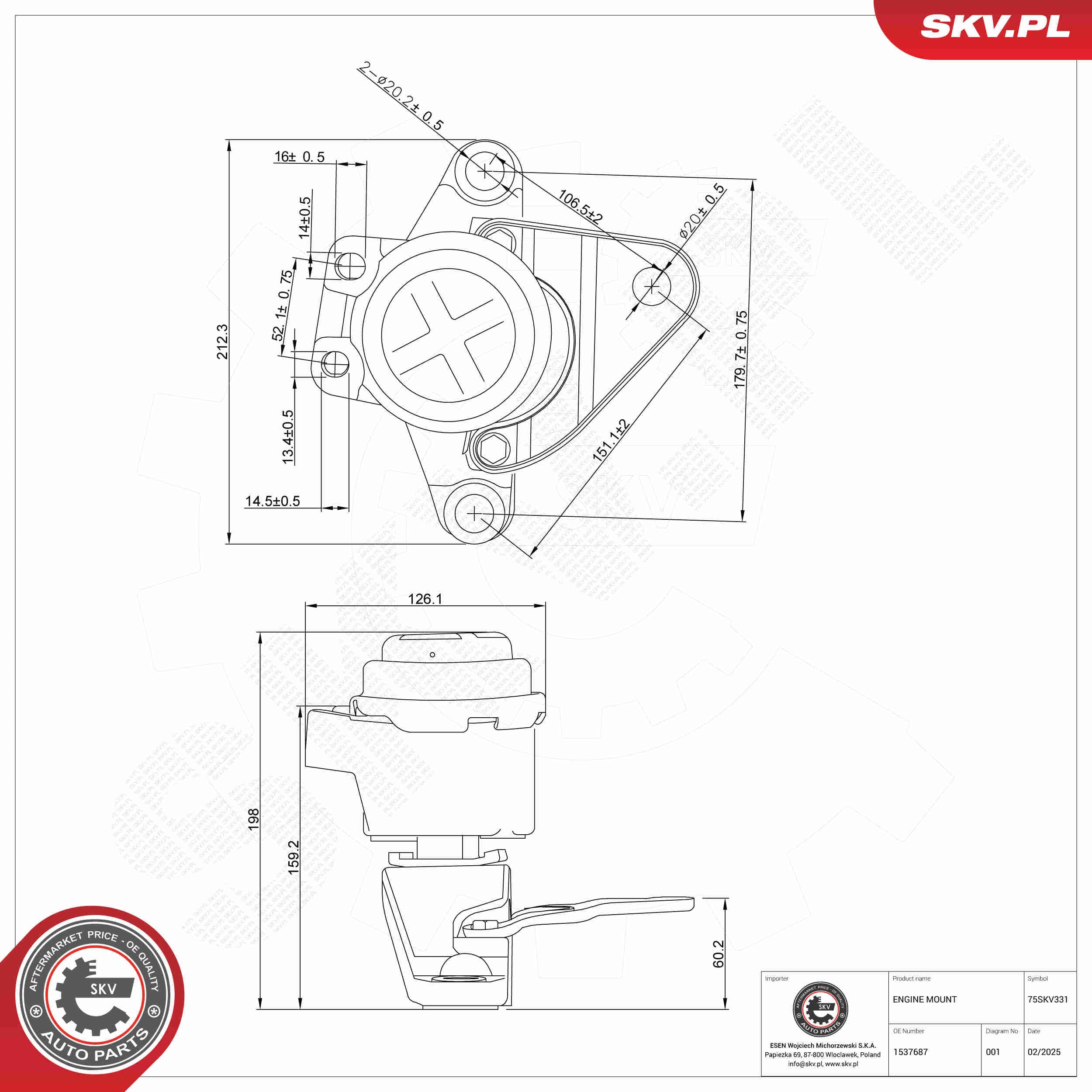 SKV Uloženie motora 75SKV331 1