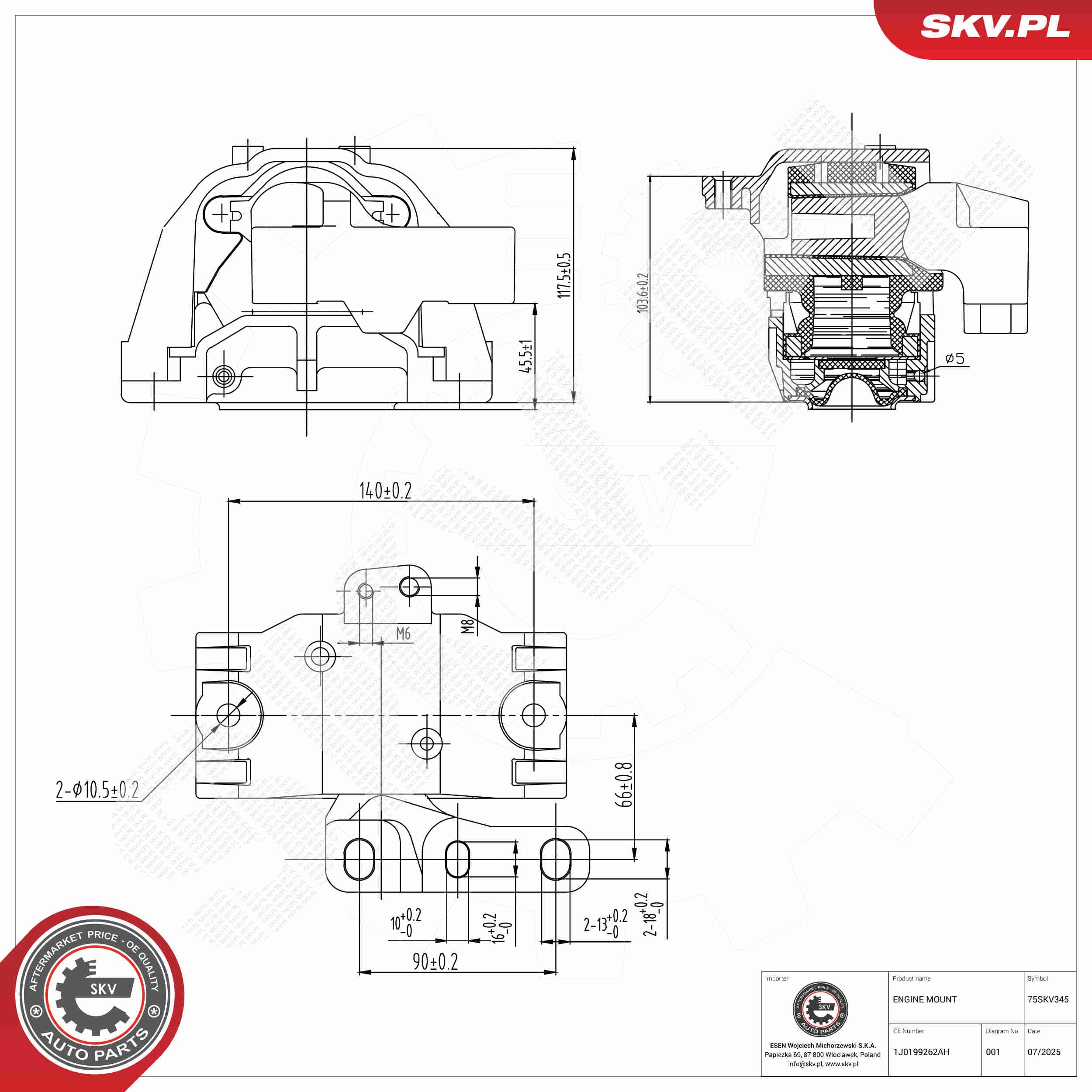 SKV Uloženie motora 75SKV345 1