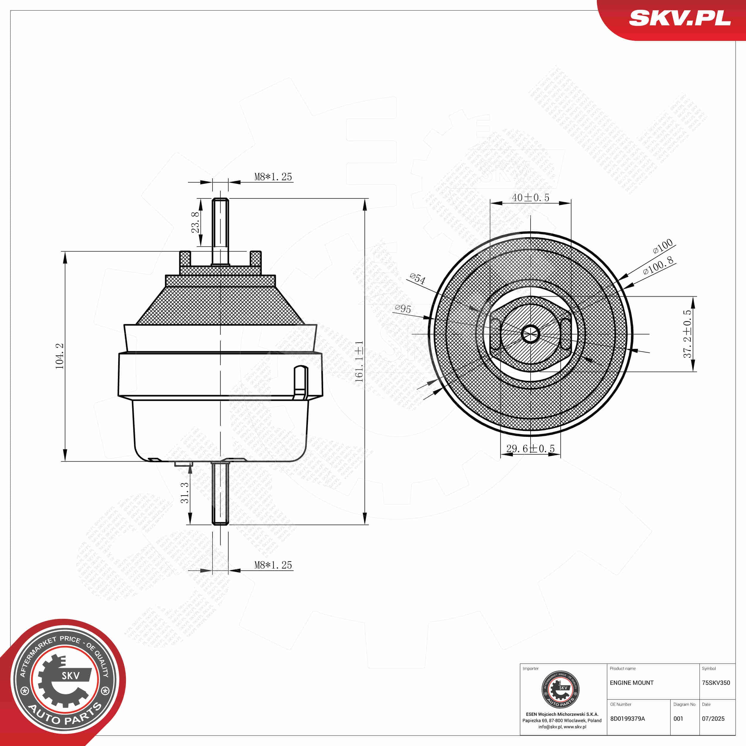 SKV Uloženie motora 75SKV350 1