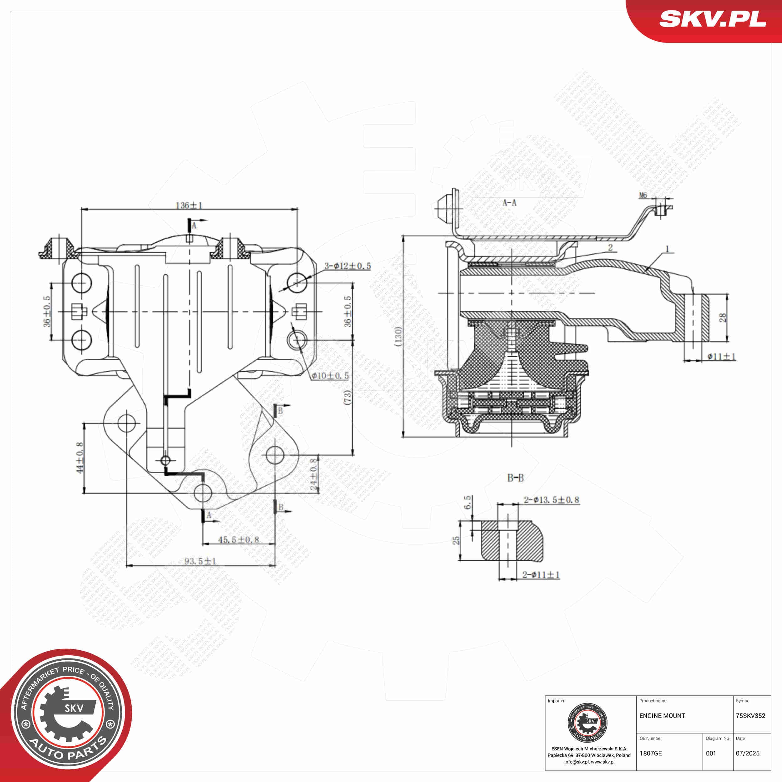 SKV Uloženie motora 75SKV352 1