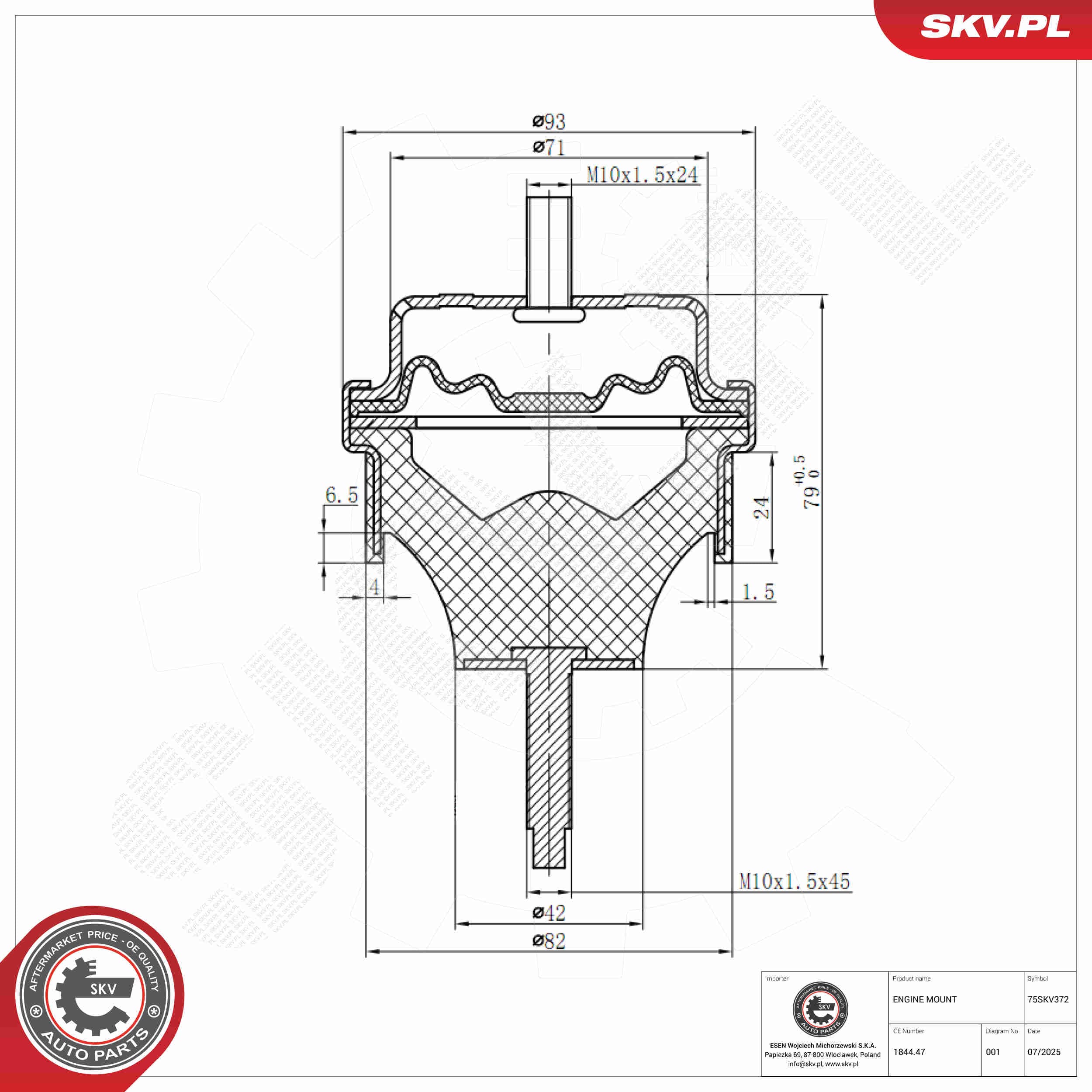 SKV Uloženie motora 75SKV372 1